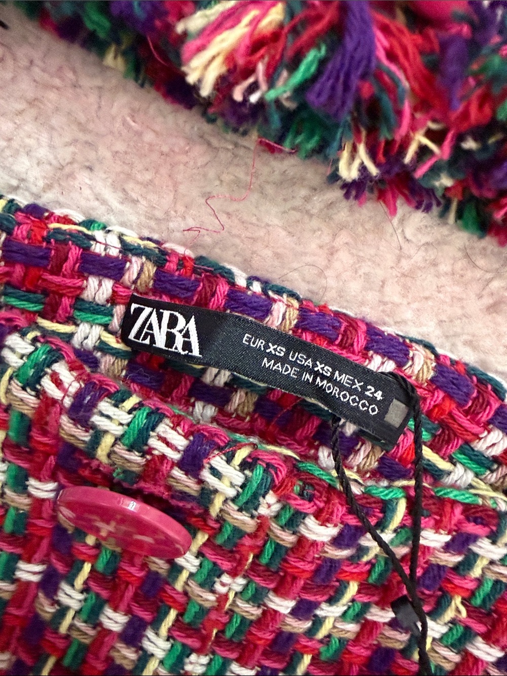 Zara Pink and Black Tweed Button-Front Mini Skirt Set - Picture 5 of 8